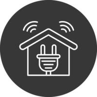 inteligente hogar línea invertido icono diseño vector