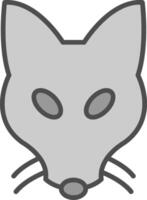 Fox Line Filled Greyscale Icon Design vector