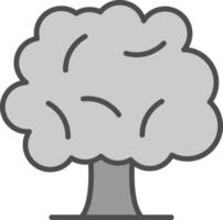 árbol línea lleno escala de grises icono diseño vector