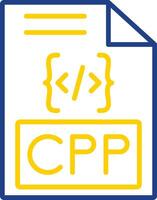 cpp línea dos color icono diseño vector