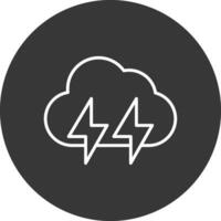 Lightening Line Inverted Icon Design vector