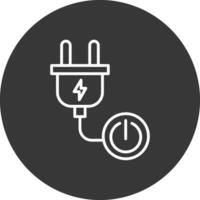 Power Button Line Inverted Icon Design vector