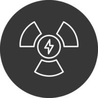Nuclear Power Line Inverted Icon Design vector