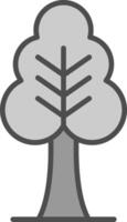 árbol línea lleno escala de grises icono diseño vector