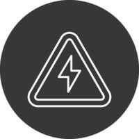 Electrical Danger Sign Line Inverted Icon Design vector