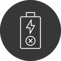 Empty Battery Line Inverted Icon Design vector