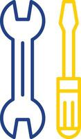 Wrench and Screw Driver Line Two Colour Icon Design vector