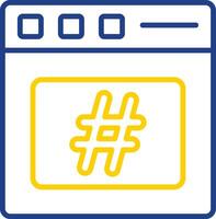 Hashtag Line Two Colour Icon Design vector