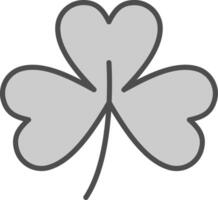 Clover Line Filled Greyscale Icon Design vector