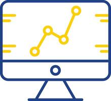 Stats Line Two Colour Icon Design vector