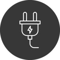 Power Cable Line Inverted Icon Design vector