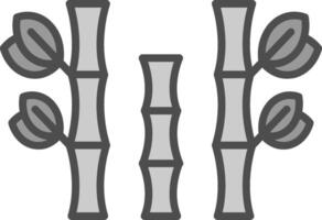 Bamboo Line Filled Greyscale Icon Design vector