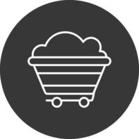 Coal Line Inverted Icon Design vector