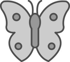 Butterfly Line Filled Greyscale Icon Design vector