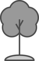 árbol línea lleno escala de grises icono diseño vector