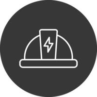 Hard Hat Line Inverted Icon Design vector