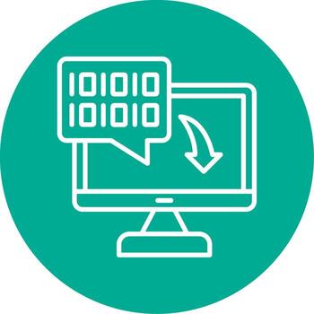 Binary Code Multi Color Circle Icon vector