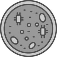 Petri Dish Line Filled Greyscale Icon Design vector