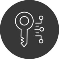 Digital Key Line Inverted Icon Design vector