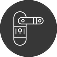 Door Lock Line Inverted Icon Design vector