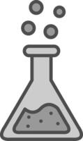 Flask Line Filled Greyscale Icon Design vector