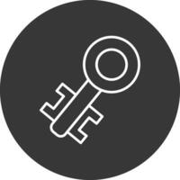 Old Key Line Inverted Icon Design vector