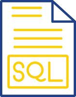 sql línea dos color icono diseño vector