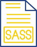 Sass Line Two Colour Icon Design vector