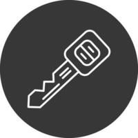 Car Key Line Inverted Icon Design vector