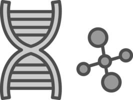 Dna Line Filled Greyscale Icon Design vector