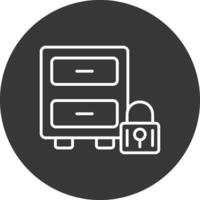 Filing Cabinet Line Inverted Icon Design vector