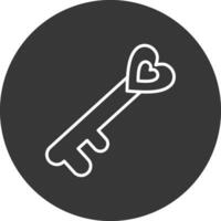 Old Key Line Inverted Icon Design vector