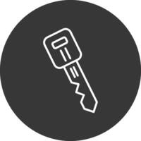 Car Key Line Inverted Icon Design vector