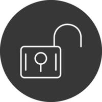 Unlock Line Inverted Icon Design vector