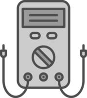 Multimeter Line Filled Greyscale Icon Design vector