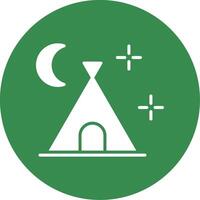 Camping Multi Color Circle Icon vector