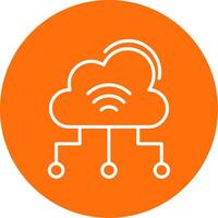 Cloud Computing Multi Color Circle Icon vector