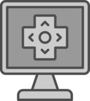 Gaming Line Filled Greyscale Icon Design vector