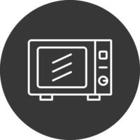 Microwave Line Inverted Icon Design vector