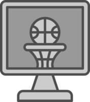 baloncesto línea lleno escala de grises icono diseño vector