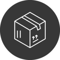 entrega caja línea invertido icono diseño vector