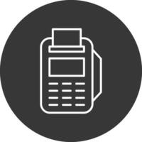 Pos Terminal Line Inverted Icon Design vector