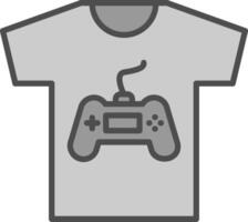 camiseta línea lleno escala de grises icono diseño vector