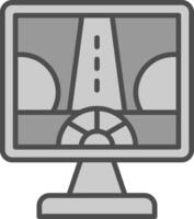 Driving Control Line Filled Greyscale Icon Design vector