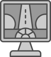 Driving Control Line Filled Greyscale Icon Design vector