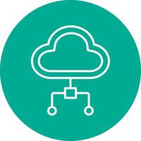 Cloud Computing Multi Color Circle Icon vector