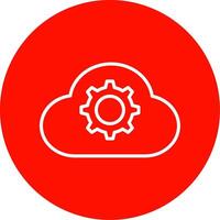 Cloud Settings Multi Color Circle Icon vector