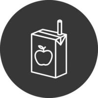 jugo caja línea invertido icono diseño vector