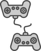 Player Versus Player Line Filled Greyscale Icon Design vector