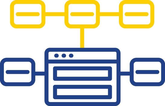 navegador línea dos color icono diseño vector